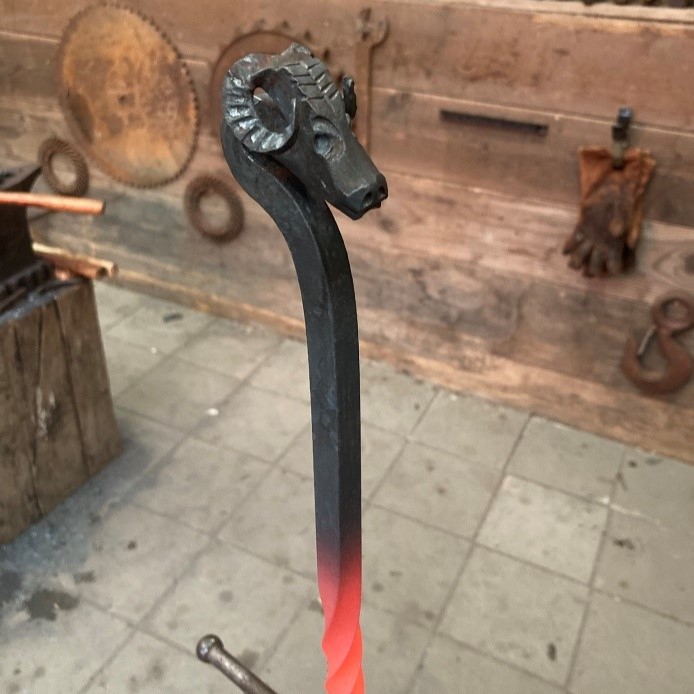 Forge: Blacksmithing a Ram's Head Fire Poker