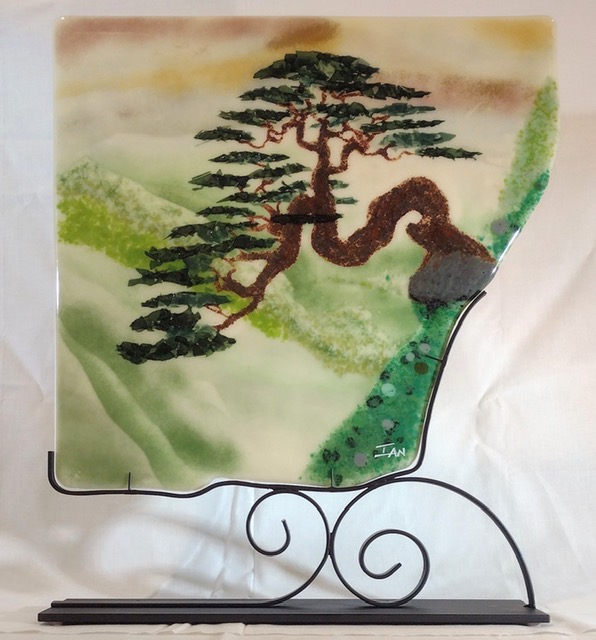 Welding: Focused Open Studio-Steel Display Stand for Glass Art