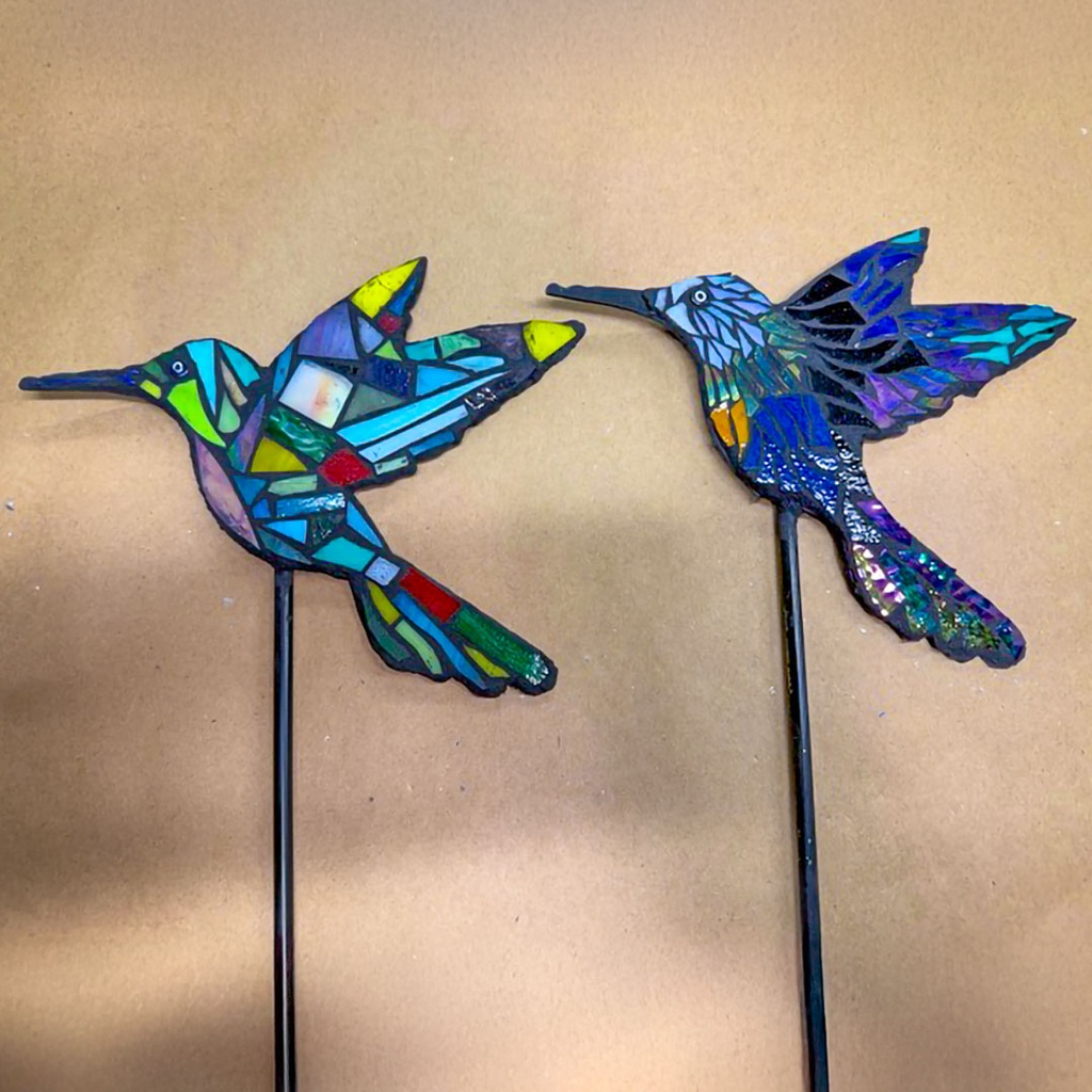 Collaboration! Metal and Mosaic Art for the Yard