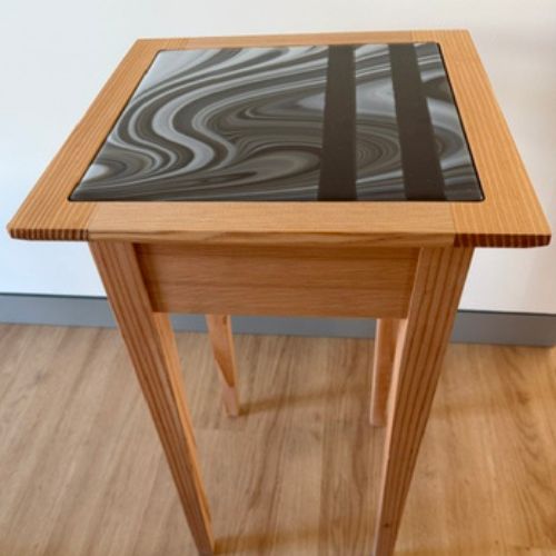 Martini Table with Fused Glass Top