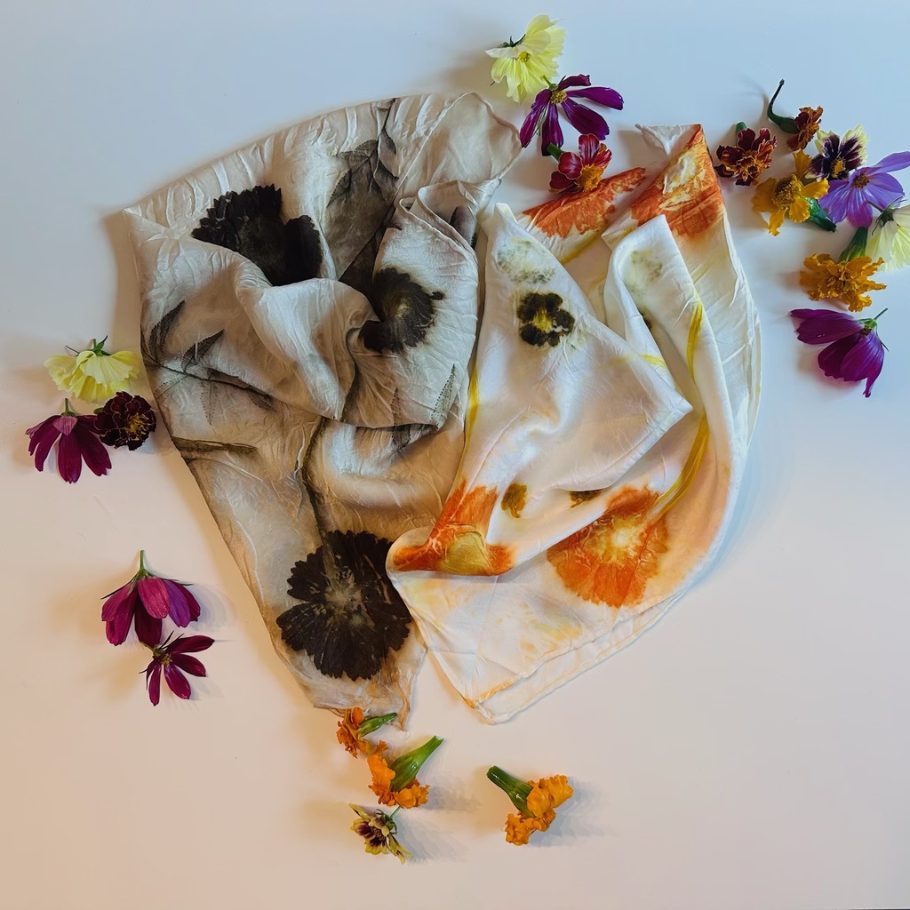 Ecoprint with Fresh Flowers