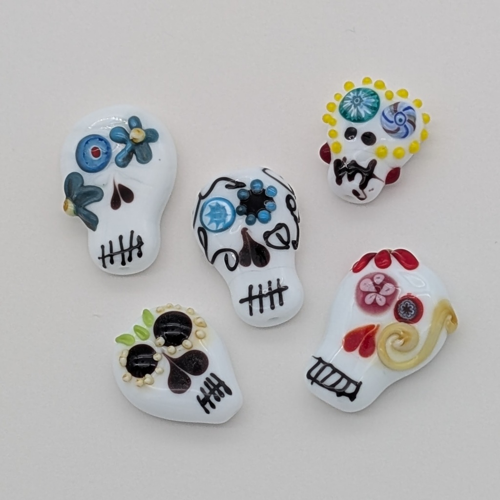 Lampworking Sugar Skull Beads